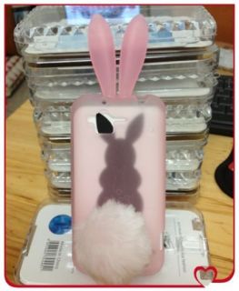 Pink Rabbit Tail For HTC Rhyme Bliss Sense S510B G20 Silicone Back 