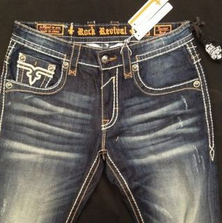 Rock Revival Mens Jeans Boot Cut Size 32 Waist Tucker B10 RJ8778B10 