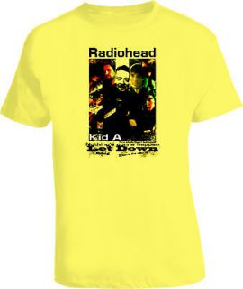 radiohead concert poster kid a creep new yellow t shirt