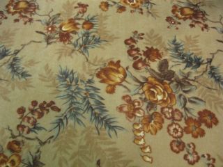 Vintage Upholstery Fabric in Flat Velvet Multi Color Floral