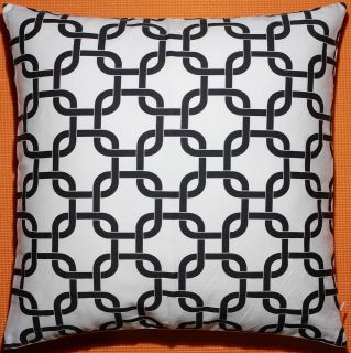  & White Chains Trellis Striped Decorative Throw Pillow Cover / Case