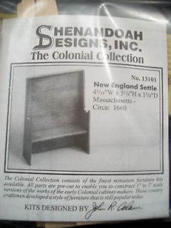 New England Settie miniature wooden furniture kit 13101 1/12 scale 