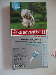   K9 Advantix II Teal 4 Month Flea Tick Lice Drops Medium Dogs 20 lbs