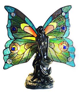   12 Tall Tiffany Style Stained Glass Fairy Accent Table Lamp