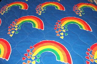 Bright & Cheery Rainbow Double Sided Quilted Fabric 2 3/4 Yards Fun 