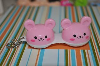   Animal Shape Contact Lens Lenses Cases Containers Pink Rabbit Face