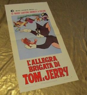 TOM AND JERRY Rare Animation ITALIAN MOVIE POSTER Cat And Mouse MGM 