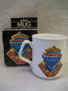   WHO USA Tour ceramic MUG TARDIS Tom Baker Doctor Who RARE 1980s BBC