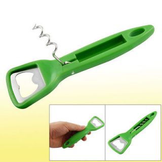 green plastic handle beer bottle can opener hands tool from