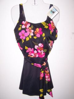 Amoena Mastectomy Swimsuit/Swimdress #312255 Black/Floral, Pick your 