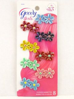 goody girls flower jean wire hair barrettes 8 pk time