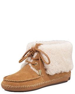 Tory Burch Nathan Authentic Bootie Shearling Suede Vicuna Ankle Boot 6 