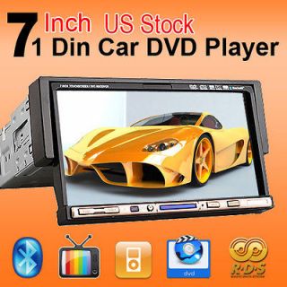 Din In dash 7Touch Screen Car Stereo Audio TV Video DVD Player Ipod 