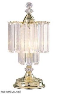   SHIPPING**19 FAUX CRYSTAL BARS + BRASS CHANDELIER TOUCH TABLE LAMP