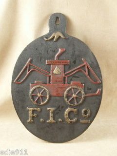 HISTORIC FIREMAN WALL PLAQUE Firefighter NEW Free S/H ~ Painted Cast 