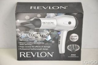 New Revlon 1875W Tourmaline Ionic Speed Hair Dryer   RV544 (Silver)