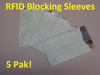 Newly listed Brand New 5X RFID Credit Card or ID Card Blocking Sleeves