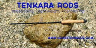 TENKARA TELESCOPING Carbon Fly Fish Rod 7 ft 5 in with CORK Handle 2 