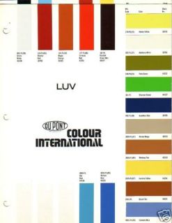 1973 1974 1975 1976 1977 1978 1979 CHEVROLET LUV PAINT CHIPS