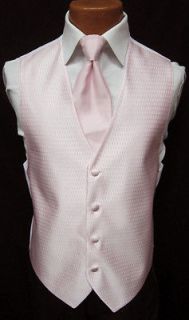   Petal Pink Jean Yves Onyx Fullback Vest & Tie Tuxedo Wedding Prom S