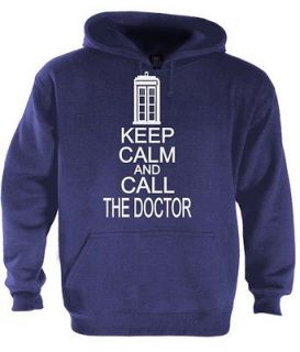   CALM AND CALL THE DOCTOR Hoodie Who Cult TV Series Funny cool humor