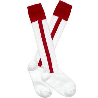 Red Stripe Softball or Baseball Socks Sock Adult sizes 10 13 or 7 11 