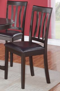   DINING DINETTE CHAIR WITH FAUX LEATHER UPHOLSTERED SEAT IN CAPPUCCINO