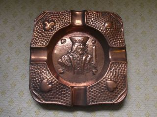 LOVELY VINTAGE BELDRAY COPPER ASHTRAY   PLAYING CARD SUITS