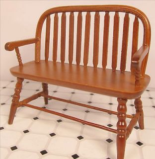 Dollhouse Furniture Bench Colonial Deacon Bench Mahogany Bench