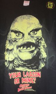 UNIVERSAL MONSTERS T SHIRT CREATURE FROM THE BLACK LAGOON GLOW IN THE 
