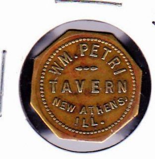 unlisted new athens illinoi s 5 cents tavern token from canada returns 