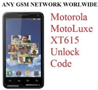 Motorola Motoluxe XT615 Unlock code Any Network  Quick way to add 