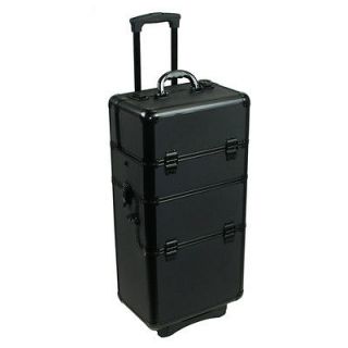 ALUMINUM MAKE UP TROLLEY CASE BLACK COSMETIC MAKEUP TRAIN OR TATTOO 2 