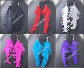 wholesale lots of 36pairs natural feather earrings from china time
