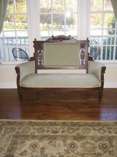 VICTORIAN SETTEE Sofa LOVESEAT Couch CARVED WOOD Pick Up Only ATL, GA