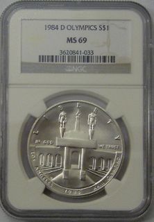 newly listed 1984 d ngc ms69 olympics silver dollar coin