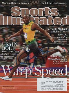 Usain Bolt Jamaican Track & Field SIGNED Sports Illustrated 8/13/12 