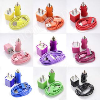 colorful usb adapter wall charger car charger data cable for
