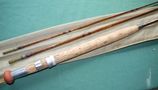 Notley 10 three piece split cane trout fly fishing rod hardy 