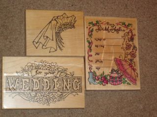 Wood Mounted Rubber Stamps Wedding Vail For Your Wedding Bridal Shower 