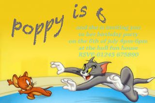 tom and jerry personalised birthday invitations from united kingdom 