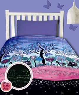 ENCHANTED FOREST Glow In The Dark~DOUBLE Size Quilt Doona Cover Set