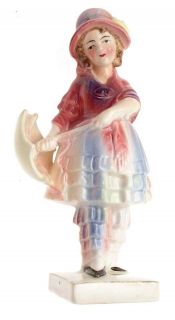 Vintage Katzhutte hand painted figure of a girl holding a parasol F449