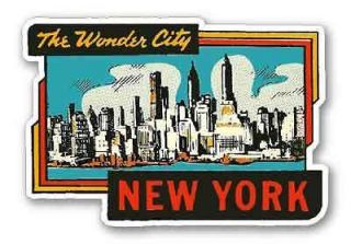   York City Vintage Style Travel Decal / Vinyl Sticker, Luggage Label