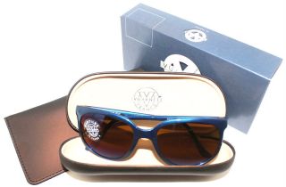 NEW+CASE 320$ VUARNET 002 BLUE CATEYE SAILING SUNGLASSES NAUTILUX 