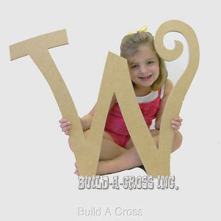 Unfinished Letters Curlz Paintable Large Letter Craft Wall Decor (W)