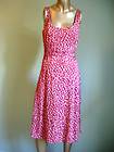 Ann Taylor Loft Sleeveless Maroon & Pink Abstract Floral Knit Dress Sz 