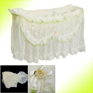   Flower Decor Ivory Lace Overlay Wall Mounted Air Conditioner Cover