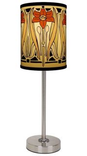   Box Art Nouveau Print Decorative Shade Table Lamp W/ 3 Base Choices