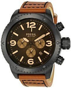   Saddle Brown Leather Black Ion Plated Steel Chronograph Watch CH2666